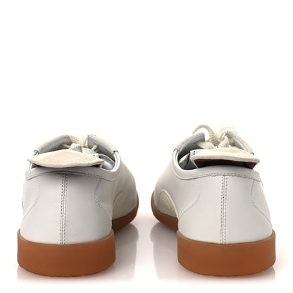 Chanel Calfskin Embossed Suede Sneakers 39.5 White Black 6 of 10