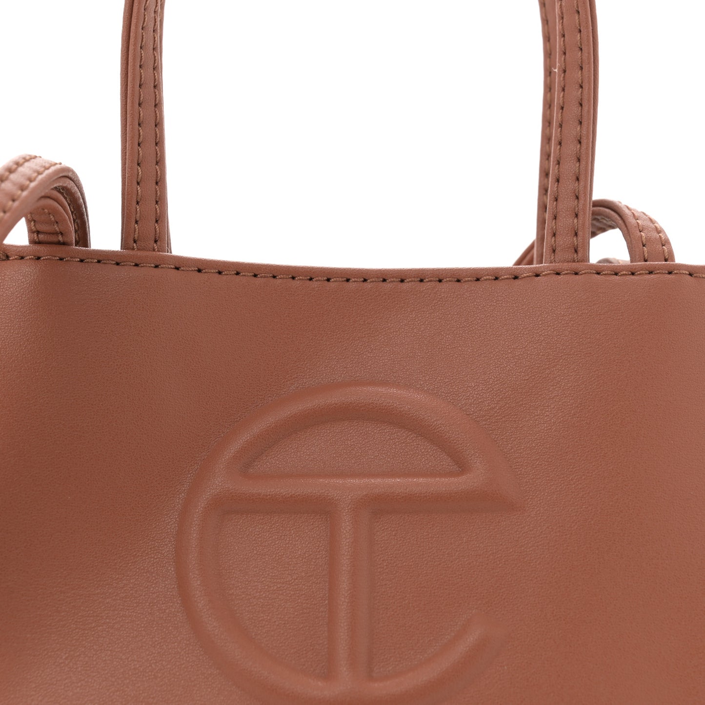 Vegan Leather Small Shopping Bag Tan