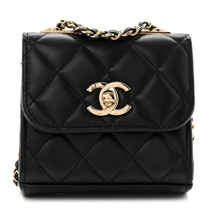 Chanel Lambskin Quilted Mini Trendy CC Clutch With Chain Black 1 of 13