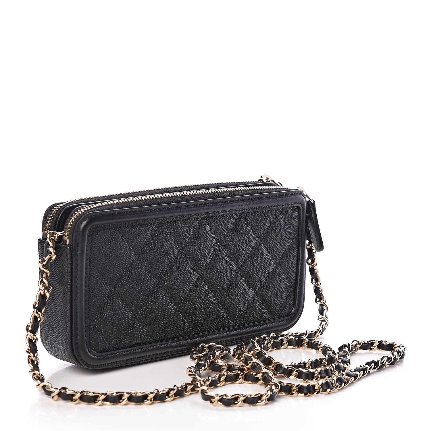 Chanel Caviar Quilted CC Filigree Clutch With Chain Black 3 of 14