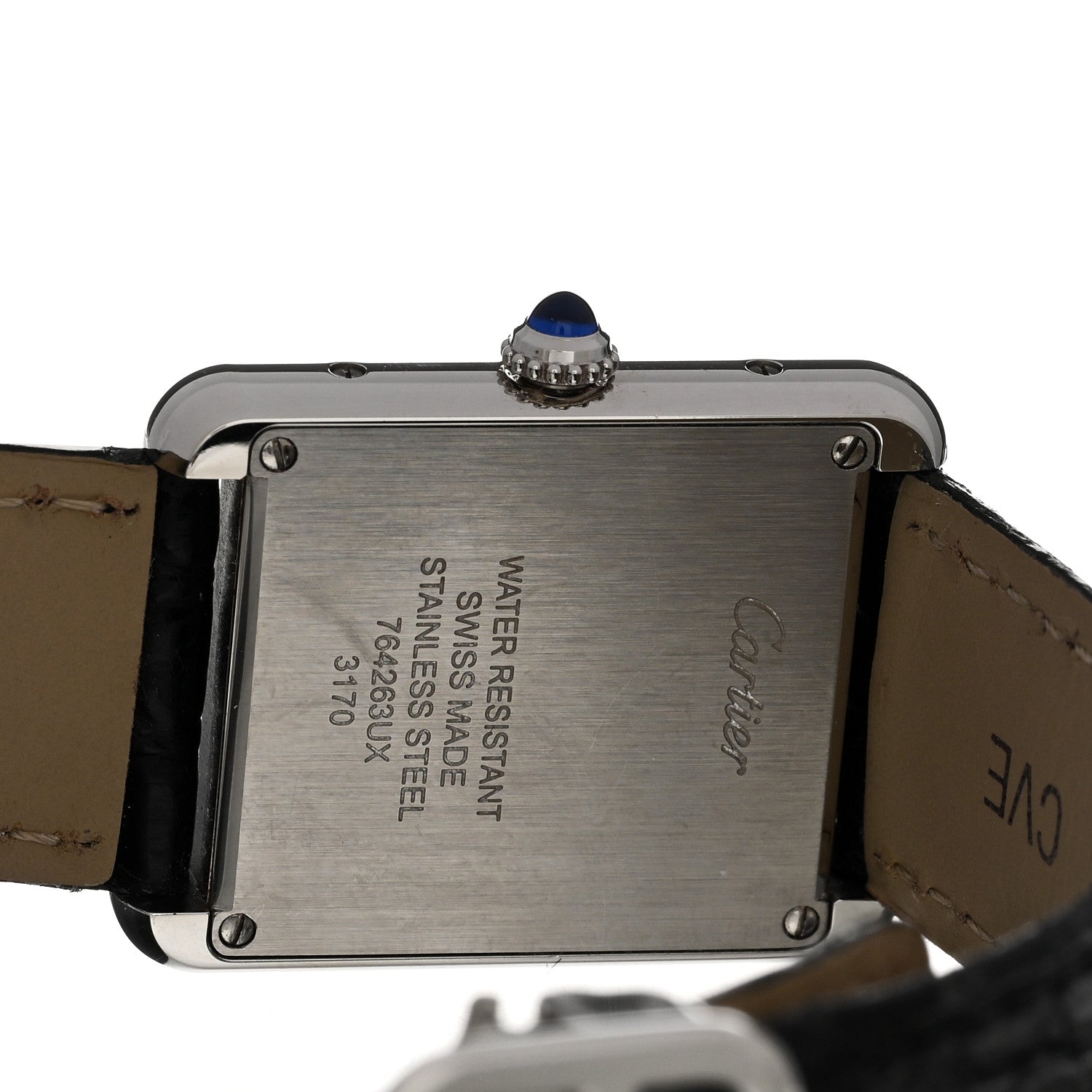 Cartier Stainless Steel Alligator 24mm Tank Solo Quartz Watch 4 of 6