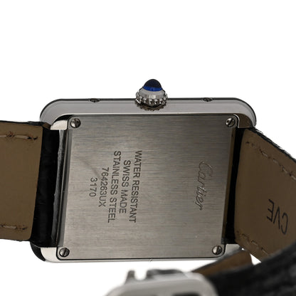 Cartier Stainless Steel Alligator 24mm Tank Solo Quartz Watch 4 of 6