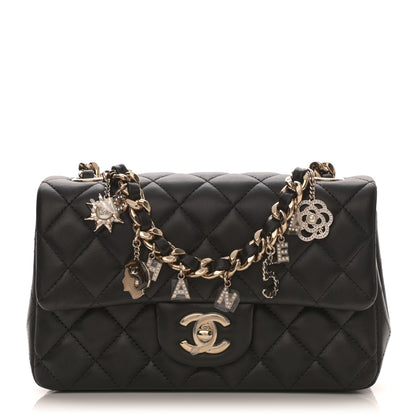 Chanel Lambskin Quilted Mini Coco Charms Rectangular Flap Black 1 of 9