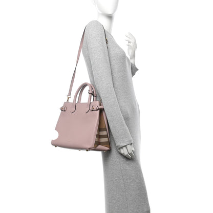 Burberry Derby Calfskin House Check Medium Banner Tote Pale Orchid 2 of 9