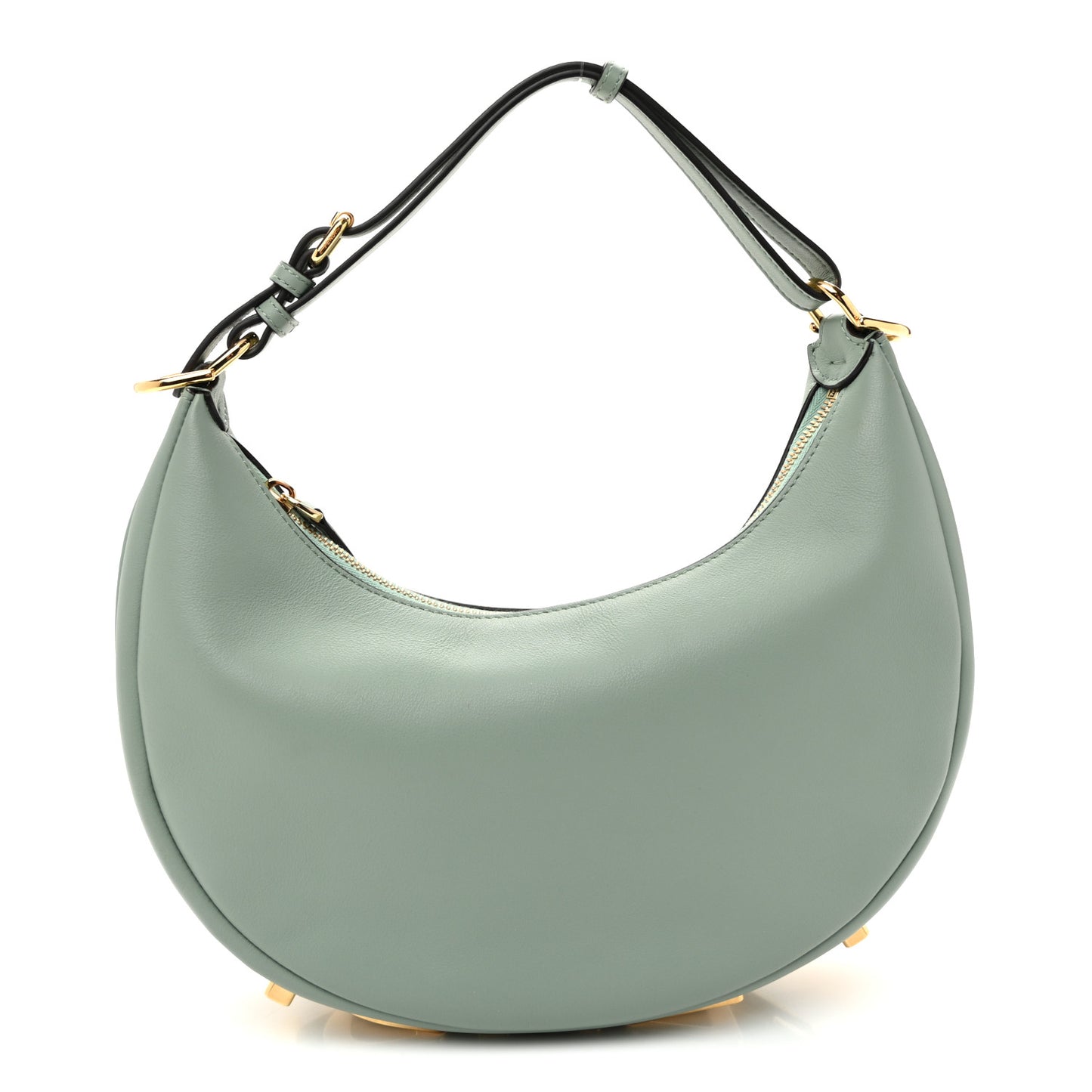 Vitello Grace Matte Small Fendigraphy Hobo Bag Menta