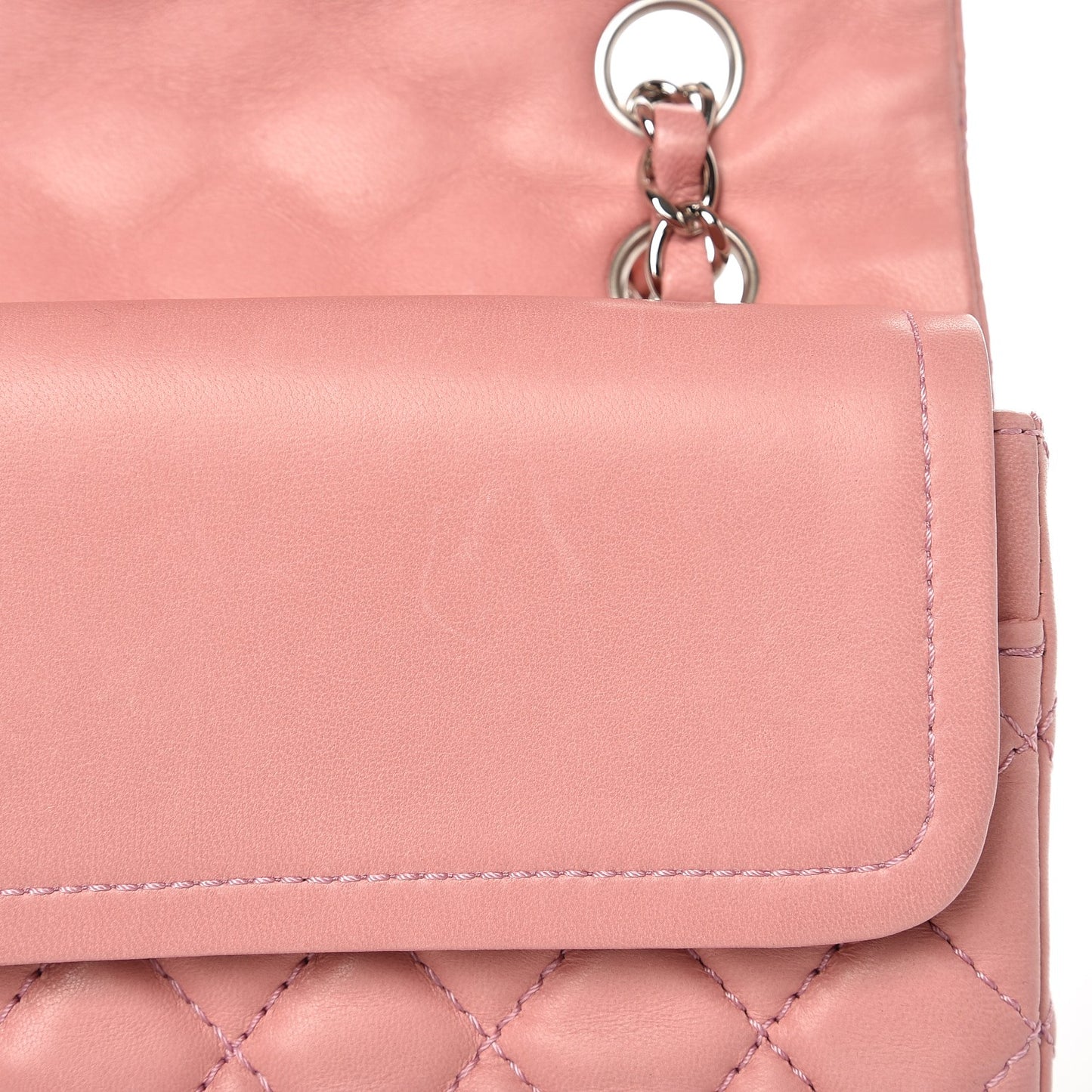 Lambskin Quilted Medium Double Flap Pink