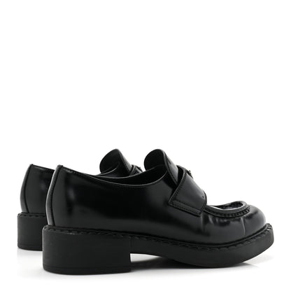 Prada Vernice Triangle 50mm Loafers 40 Black 4 of 13