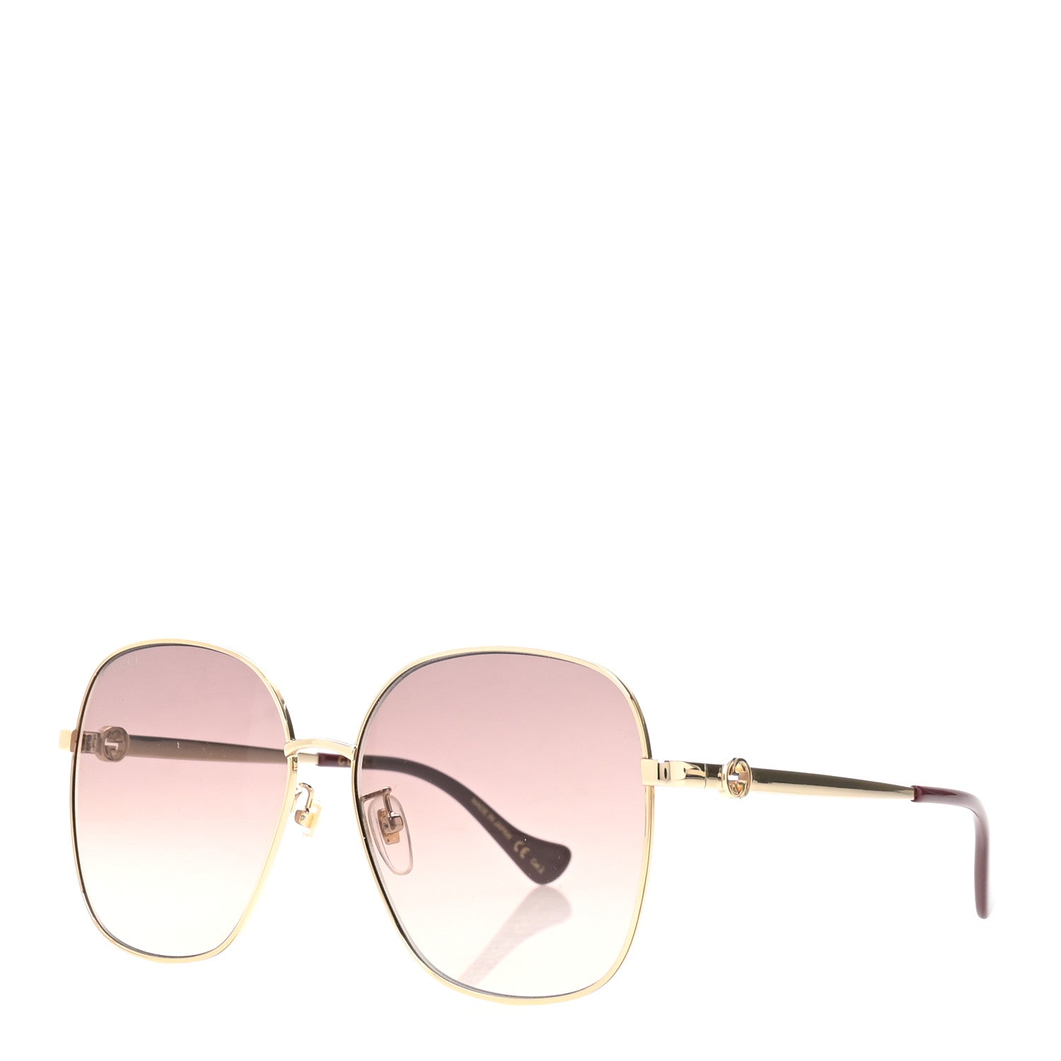 Gucci Metal Round Sunglasses GG1089SA Gold Red 1 of 7