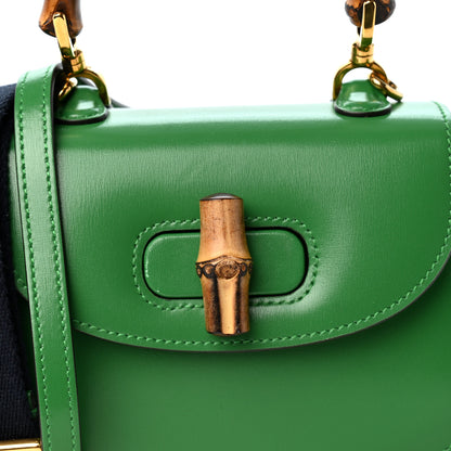 Gucci Boarded Dyana Lux Calfskin Mini Bamboo 1947 Top Handle Bag Spring Green 7 of 9