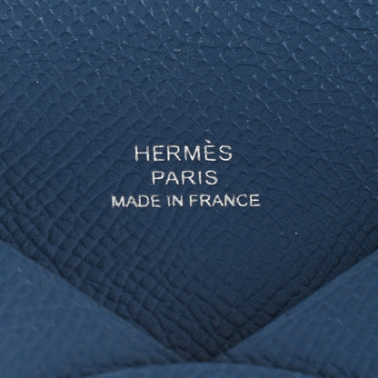 Hermes Epsom Calvi Card Case Bleu Agate 6 of 6