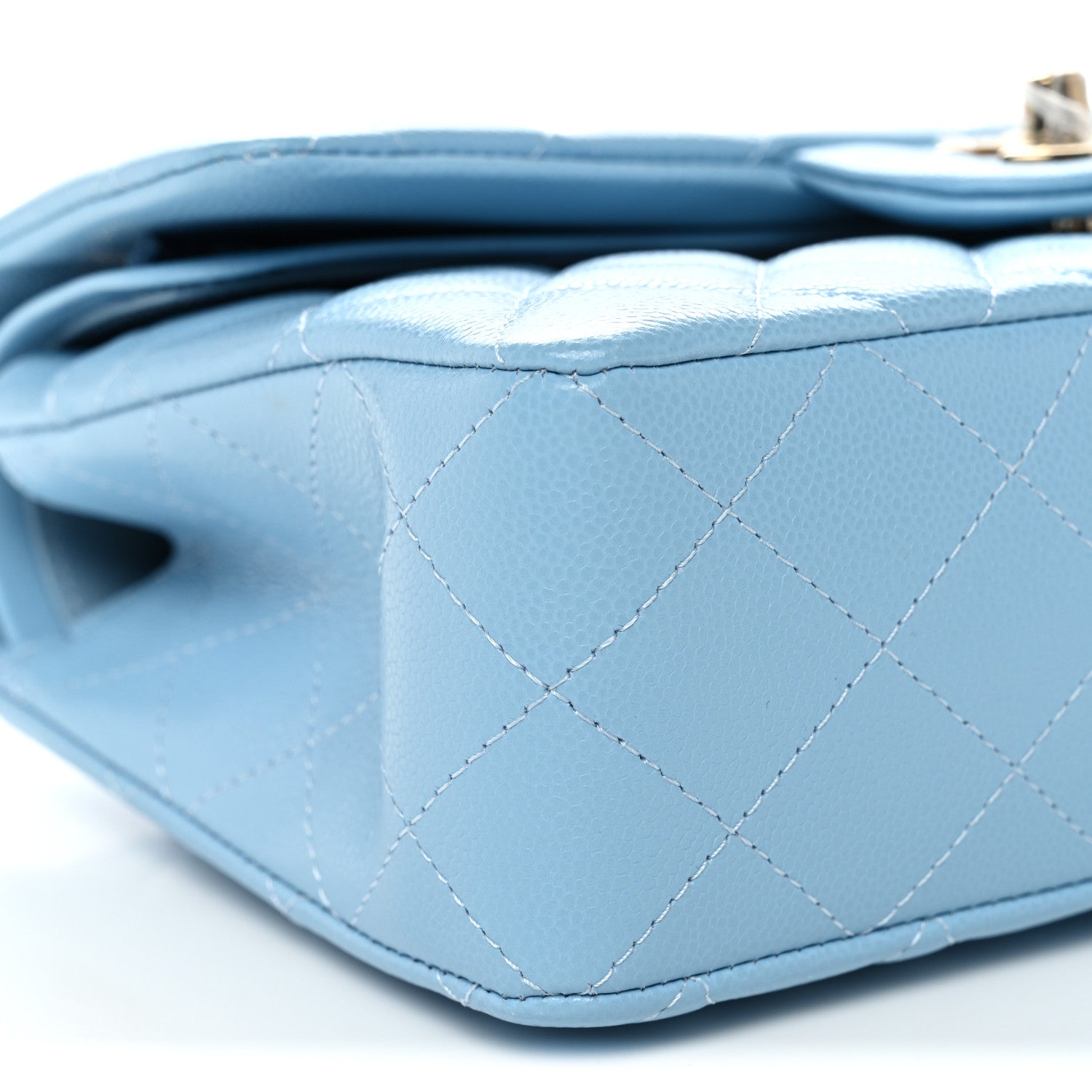 Chanel Caviar Quilted Small Double Flap Light Blue 9 of 11