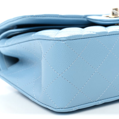 Chanel Caviar Quilted Small Double Flap Light Blue 9 of 11