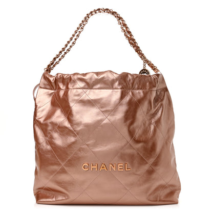 Chanel Metallic Calfskin Quilted Chanel 22 Pink 3 of 11