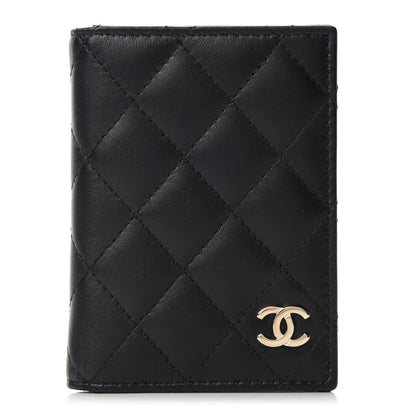 Chanel Lambskin Quilted Card Holder Wallet Black 1 of 8
