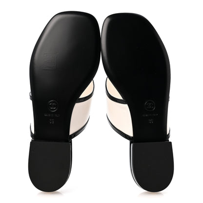 Chanel Lambskin Patent Calfskin CC Thong Sandals 39 White Black 6 of 10