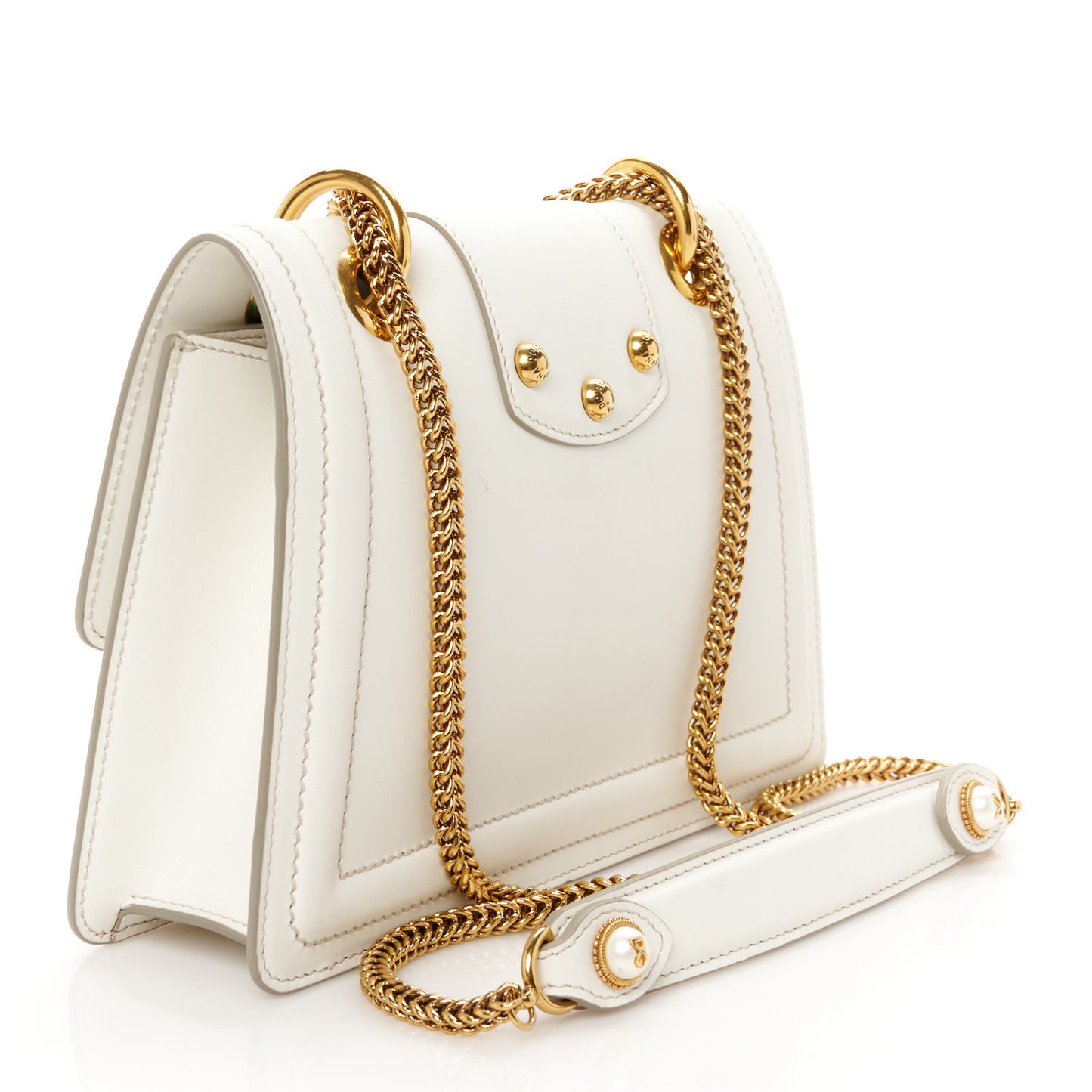 Smooth Calfskin Small DG Amore Envelope Bag White
