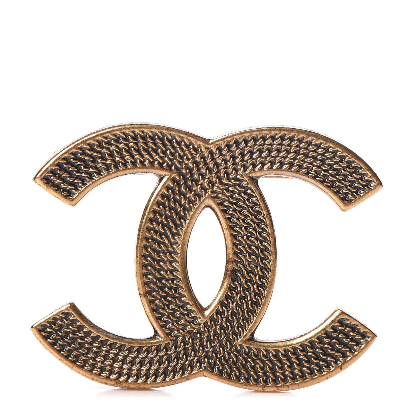 Metal CC Brooch Gold