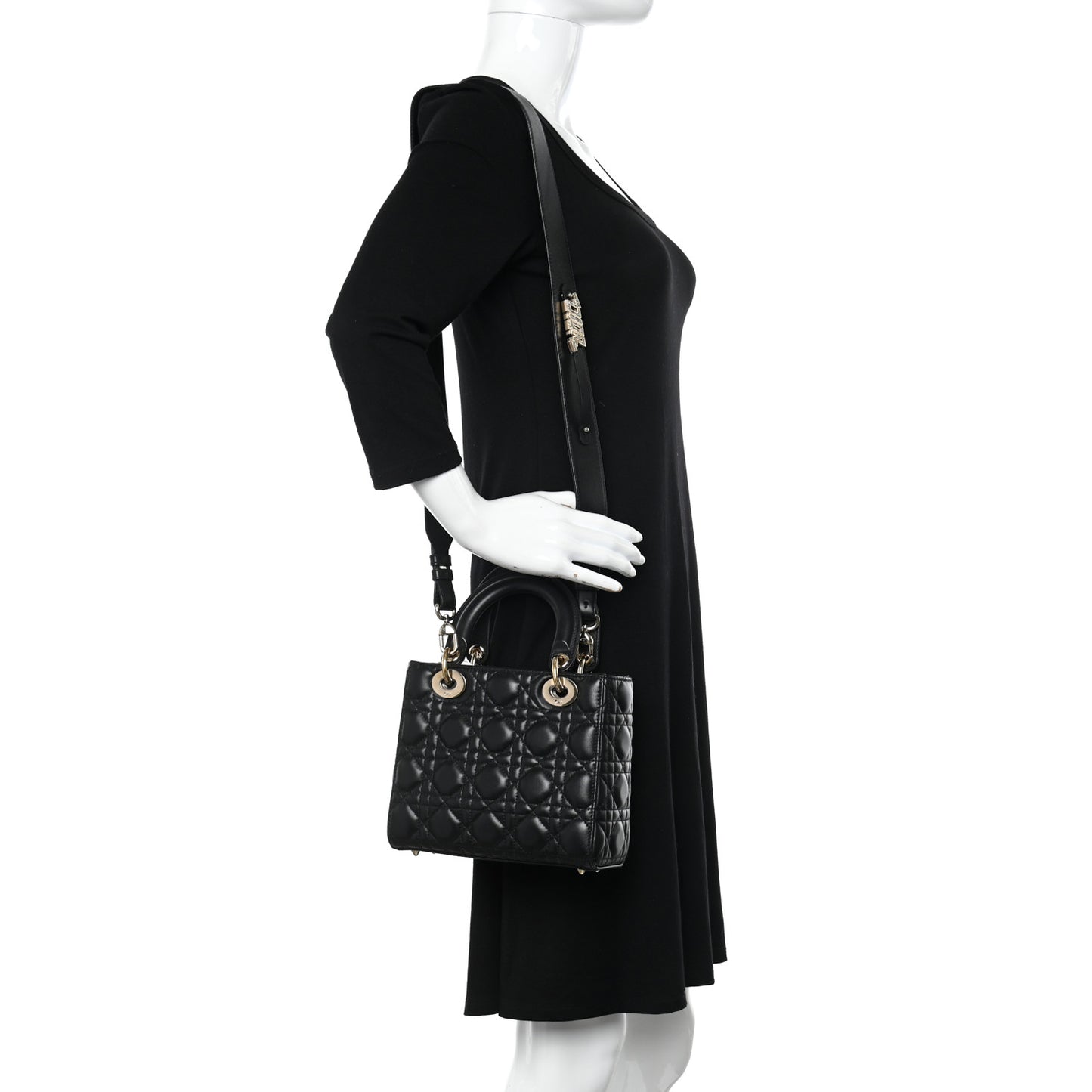 Lambskin Cannage Small My ABCDior Lady Dior Black