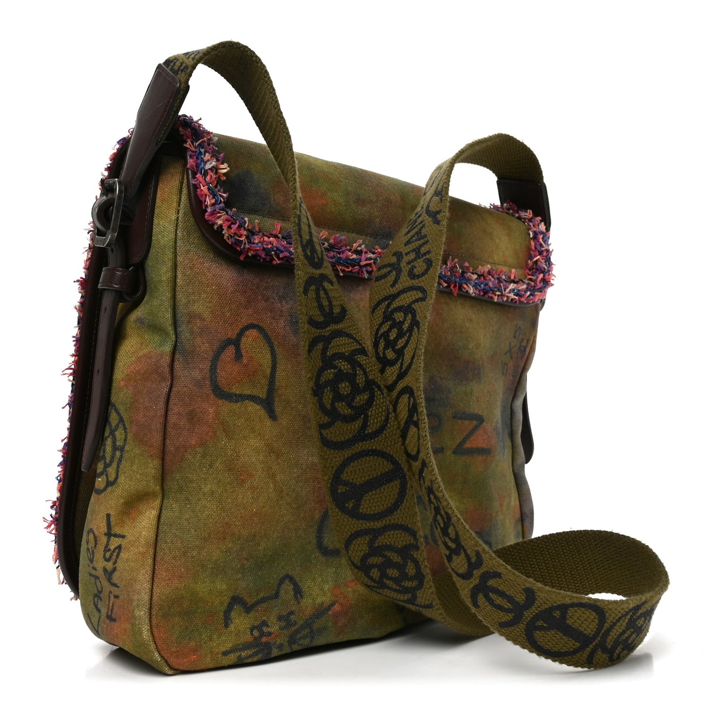 Washed Toile Graffiti On The Pavements Messenger Khaki Multicolor