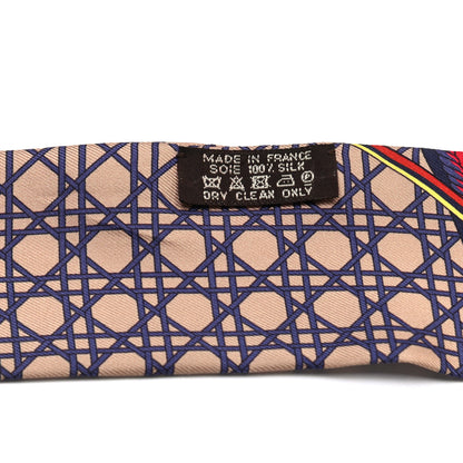 Hermes Silk Les Voitures A Transformation Twilly Rouge Bleu Gris 4 of 4