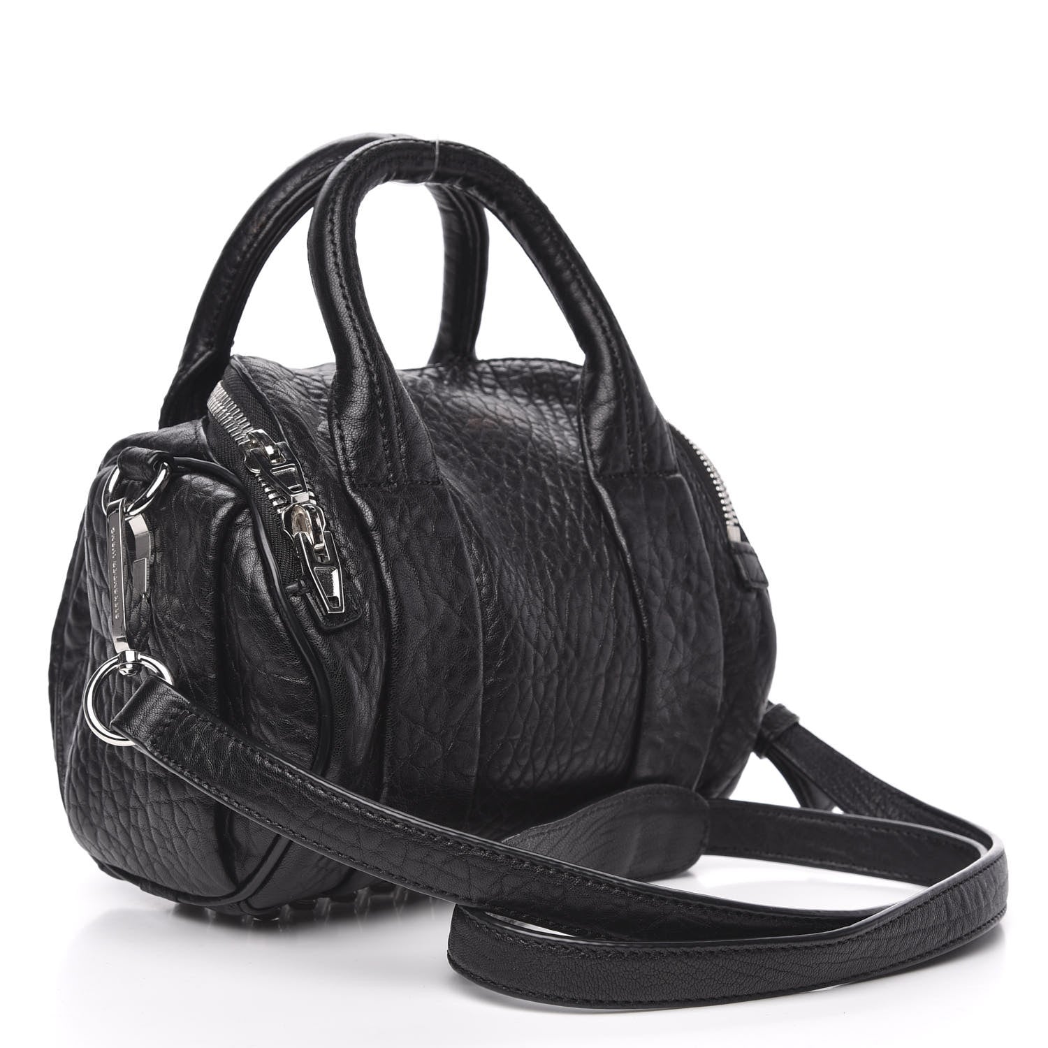Alexander Wang Pebbled Lambskin Mini Rockie Black Rhodium Hardware 3 of 9