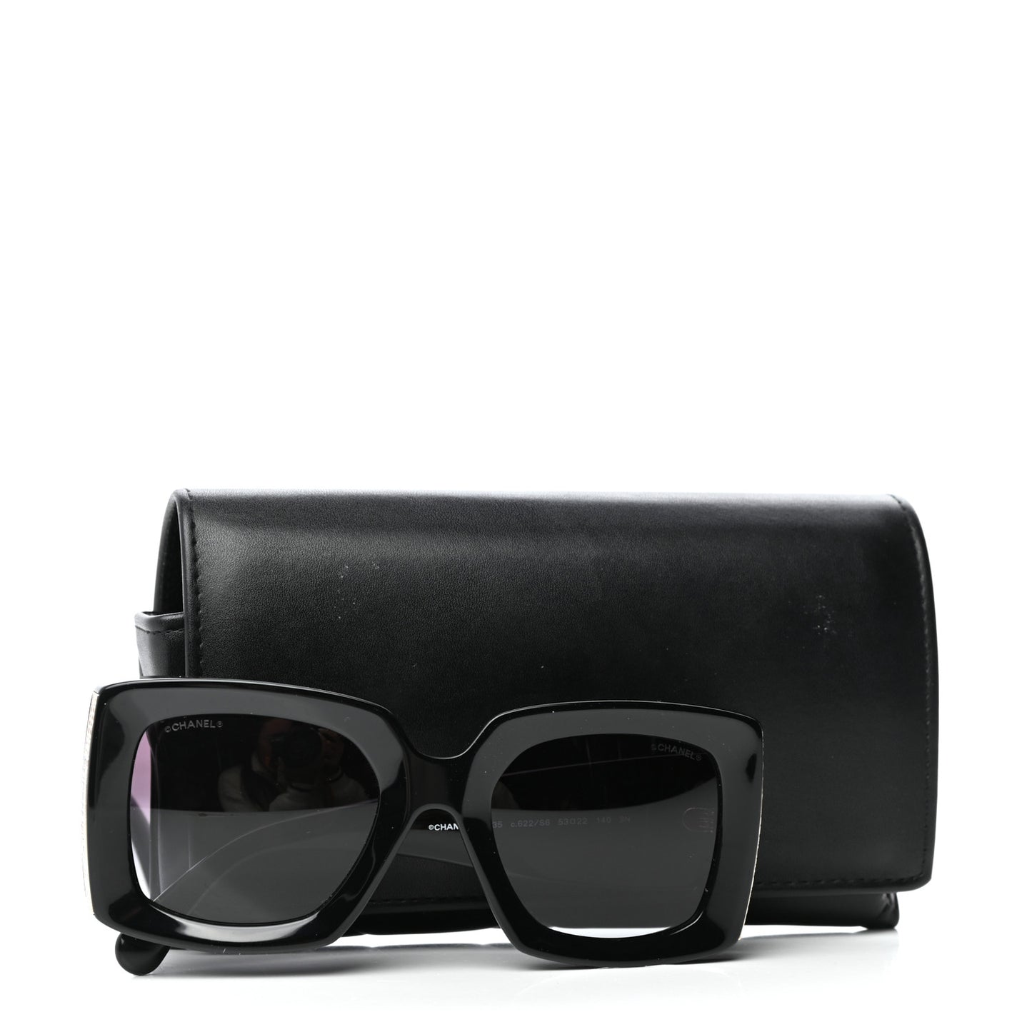 Acetate Rectangle Sunglasses 5435 Black