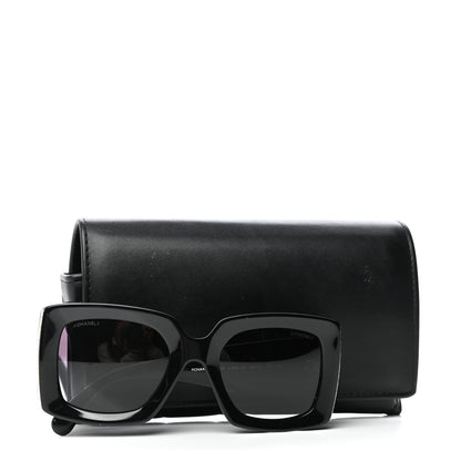 Chanel Acetate Rectangle Sunglasses 5435 Black 8 of 8
