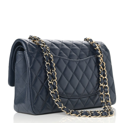 Chanel Caviar Quilted Medium Double Flap Navy 2 of 13