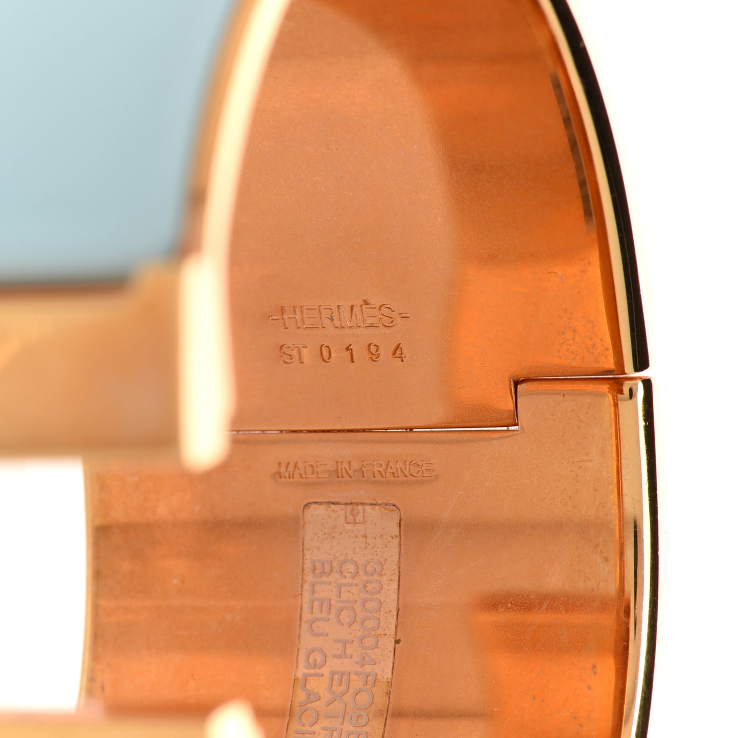 Enamel Extra Wide Clic Clac H Bracelet GM Bleu Glacier