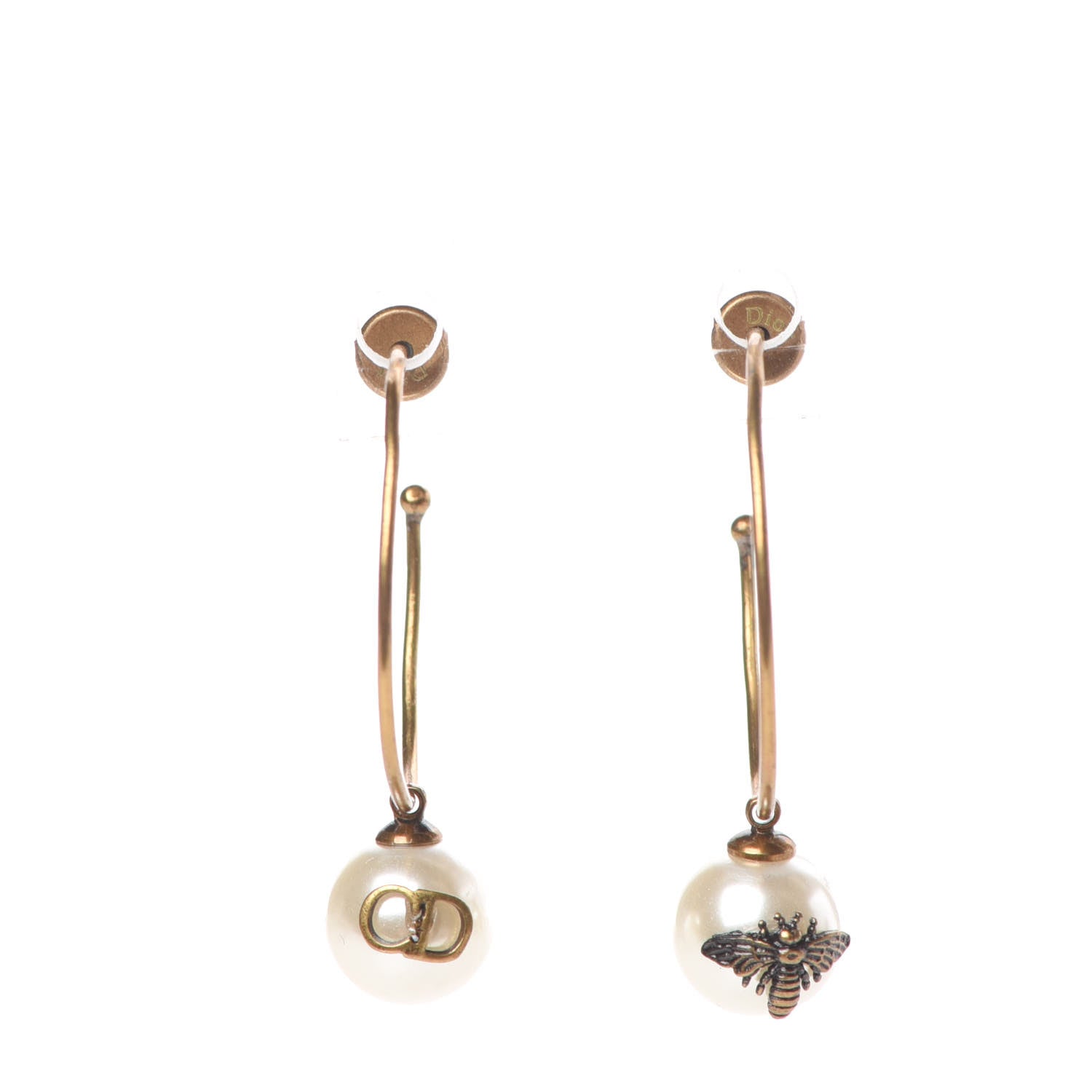 Christian Dior Pearl Bee Star Tribales Hoop Earrings 1 of 4