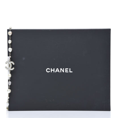 Chanel Pearl Beaded CC Long Necklace Pink Gold 5 of 5