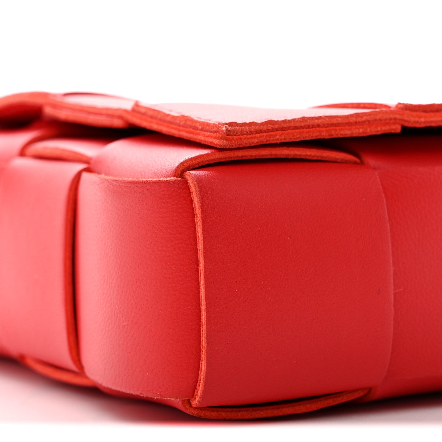 Bottega Veneta Lambskin Maxi Intrecciato Small Cassette Crossbody Bag Redstone 9 of 12