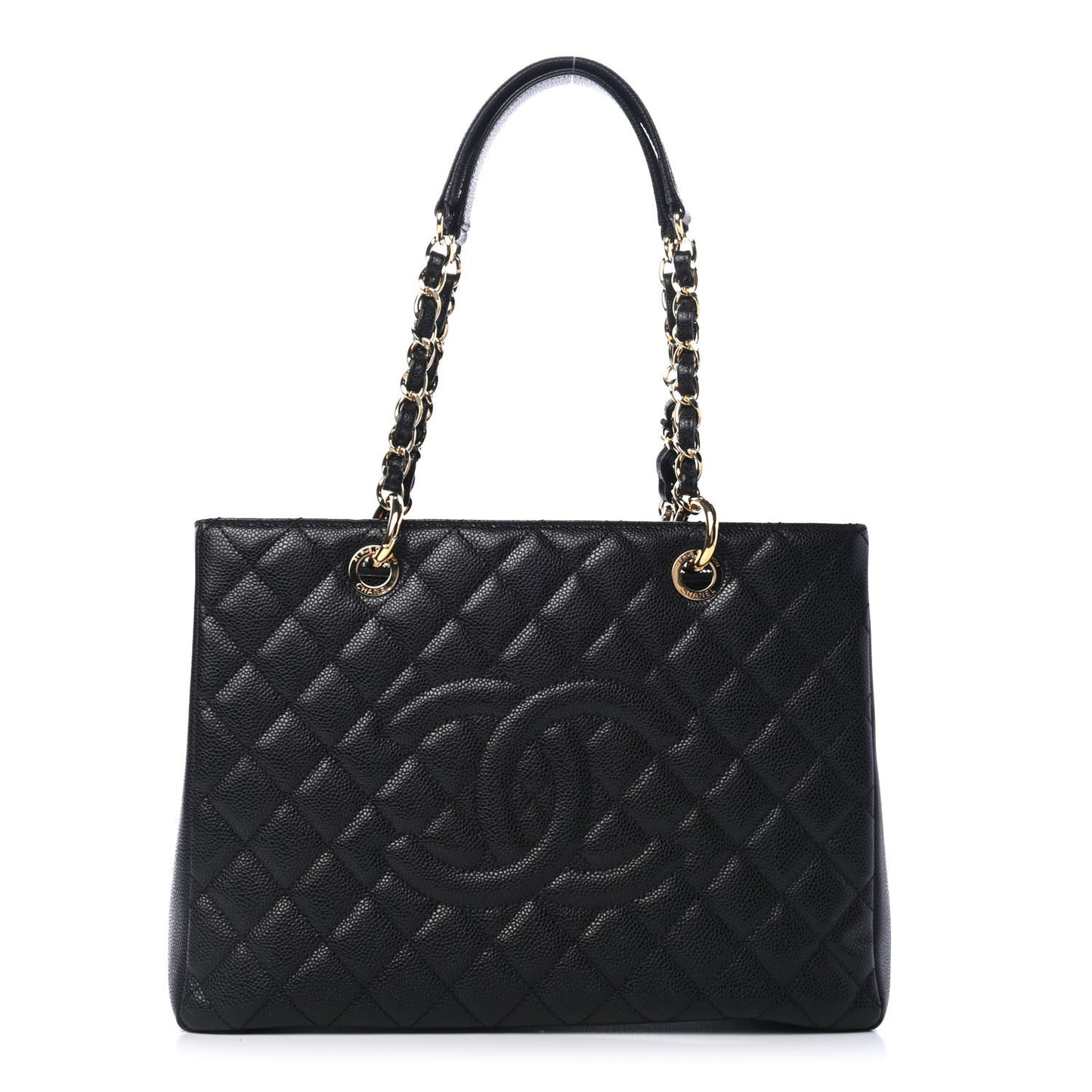 Caviar Quilted Grand Shopping Tote GST Black