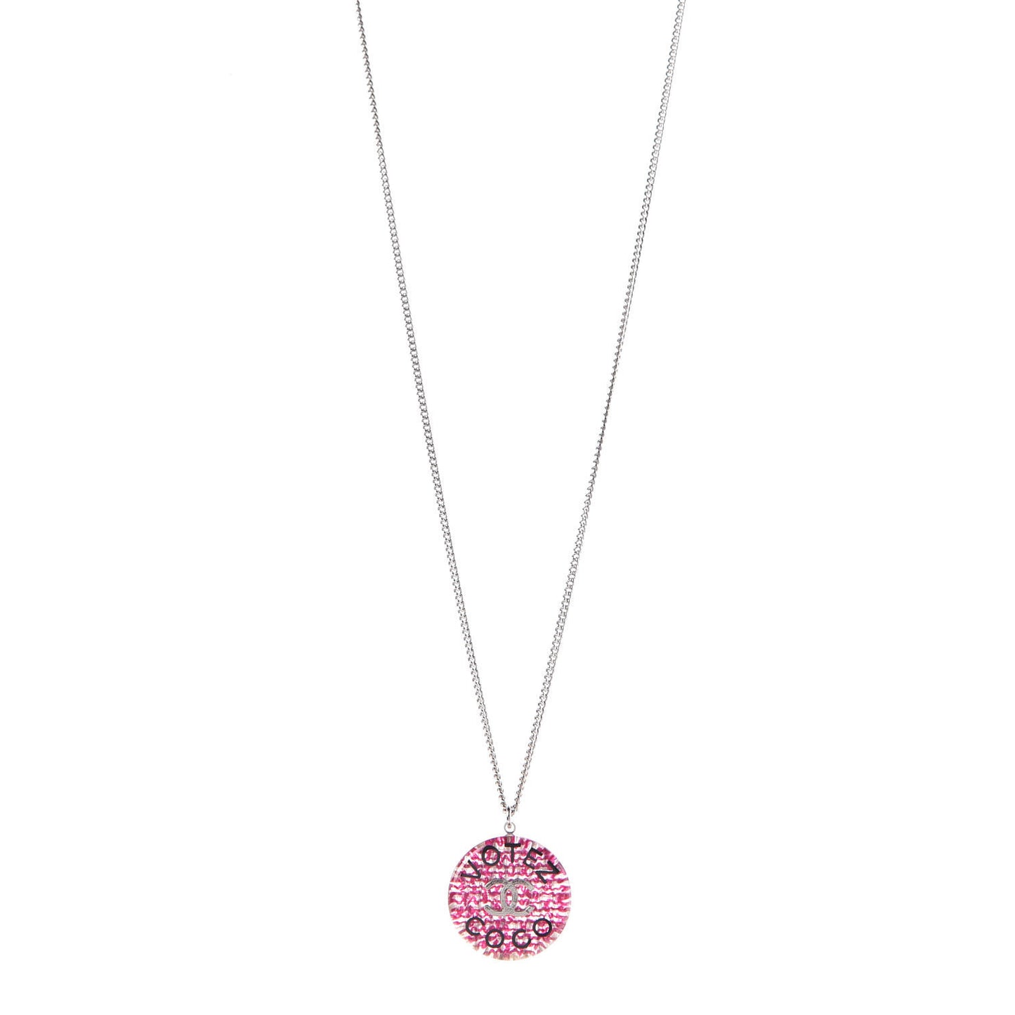 Resin Tweed Votez Coco CC Necklace
