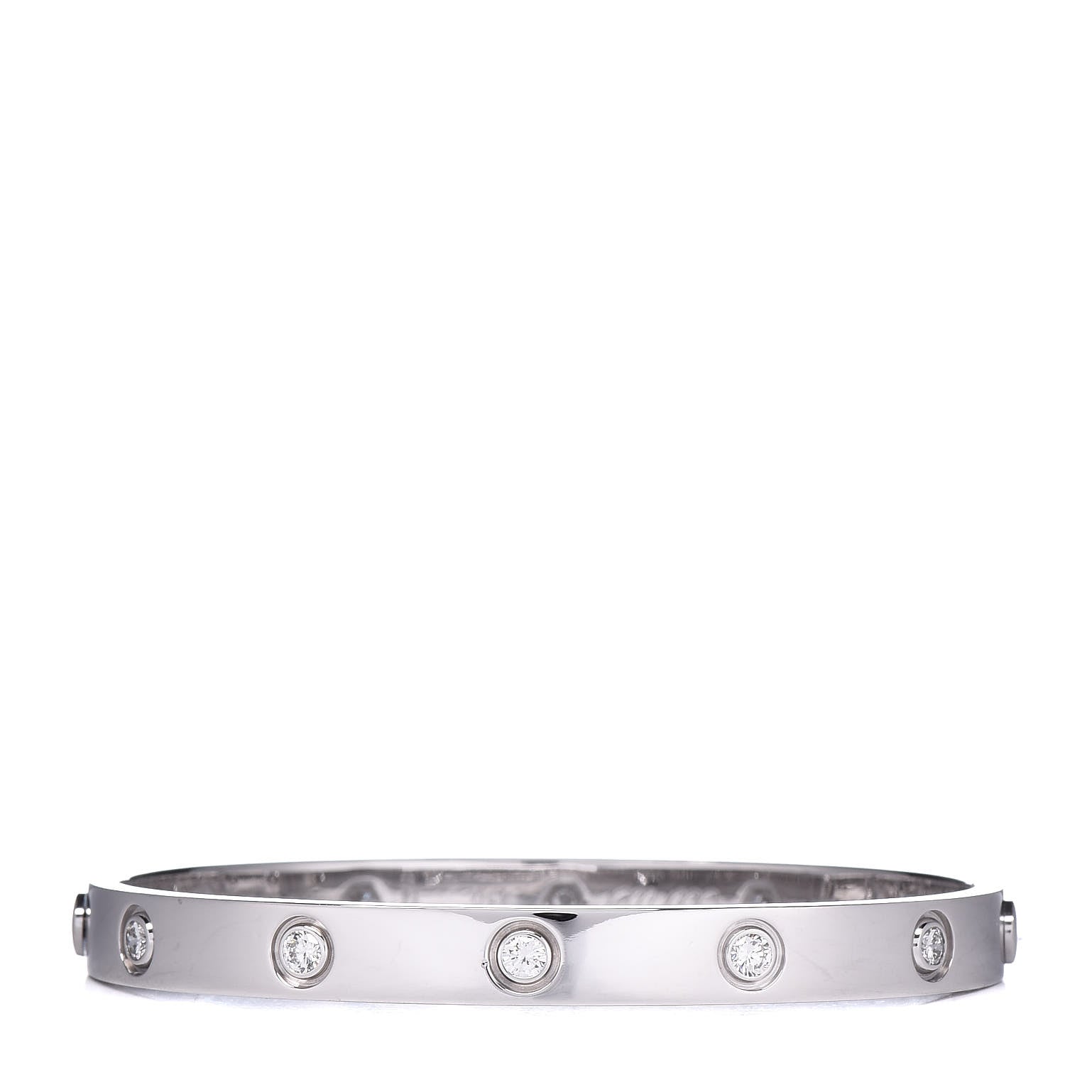 Cartier 18K White Gold 10 Diamond LOVE Bracelet 17 1 of 6