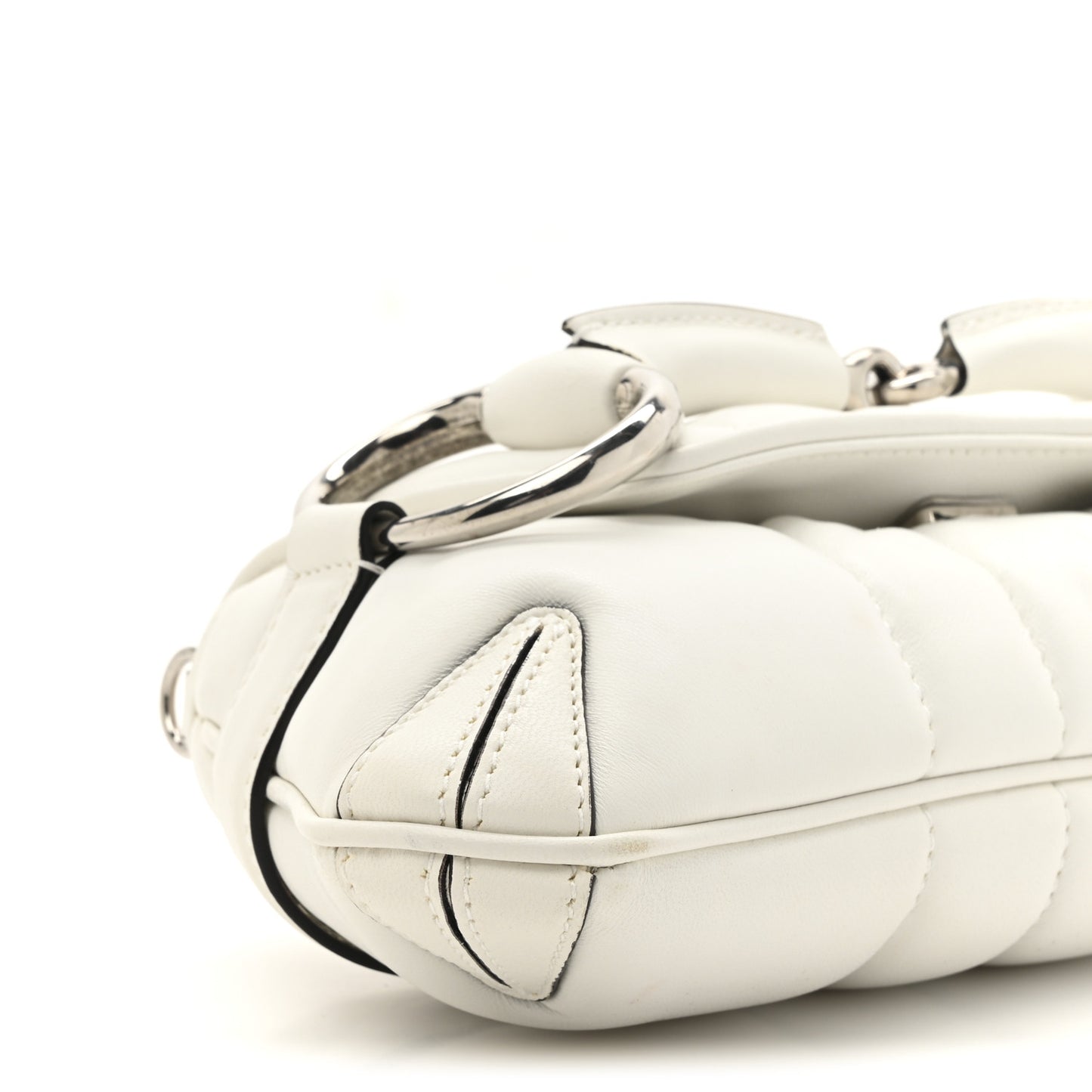 Nappa Vertical Matelasse Small Maxi Horsebit Chain Shoulder Bag Great White