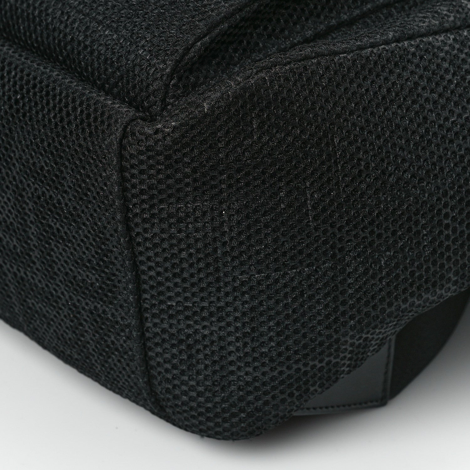 Fendi Mesh Cuoio Romano Vitello Stampa FF 1974 Embossed Logo Plate Backpack Black 7 of 7