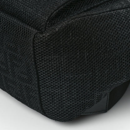 Fendi Mesh Cuoio Romano Vitello Stampa FF 1974 Embossed Logo Plate Backpack Black 7 of 7