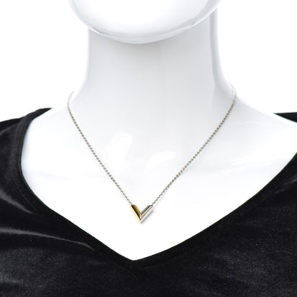 Louis Vuitton Essential V Necklace Silver Gold 2 of 4