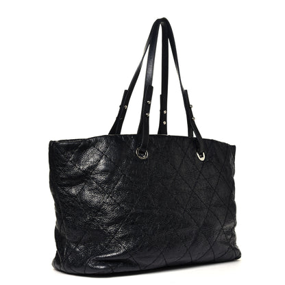 Chanel Glazed Calfskin Large On The Road Tote Black 2 of 5