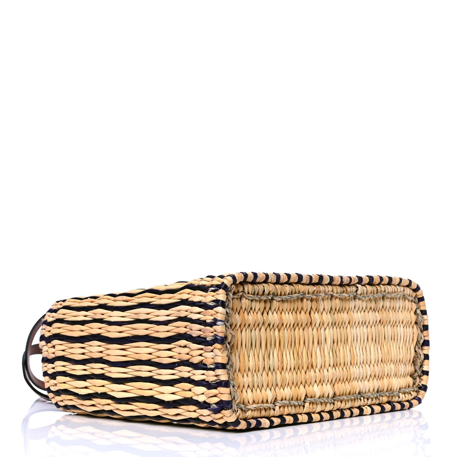 Loewe Raffia Paula's Ibiza Reed Square Basket Tote Bag Natural Black Pecan 3 of 4