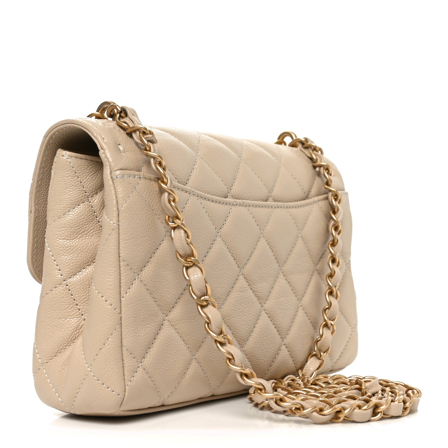 Caviar Quilted Small Coco First Flap Beige