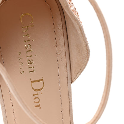 Christian Dior Suede Calfskin Strass Pearl Dior Rose Pumps 38 9 of 10