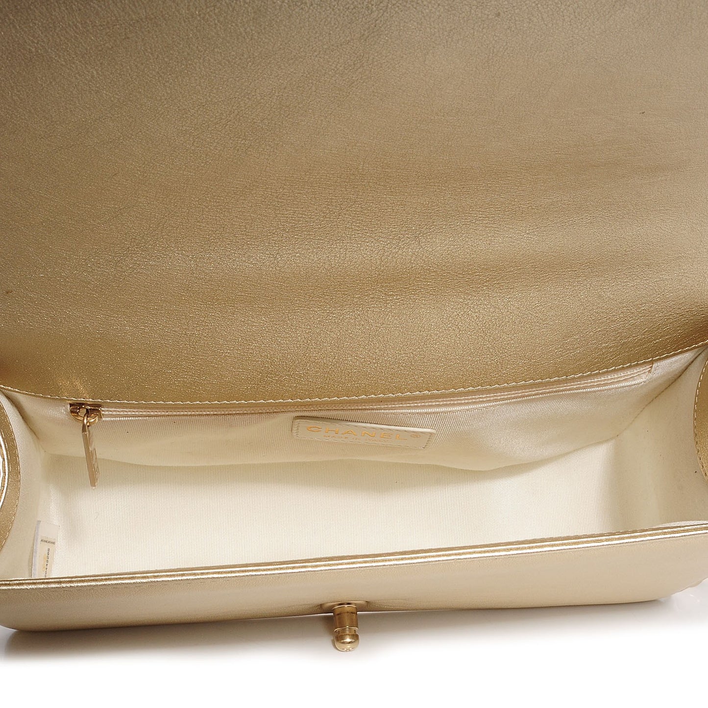 Lambskin Perforated New Medium Boy Flap Light Gold