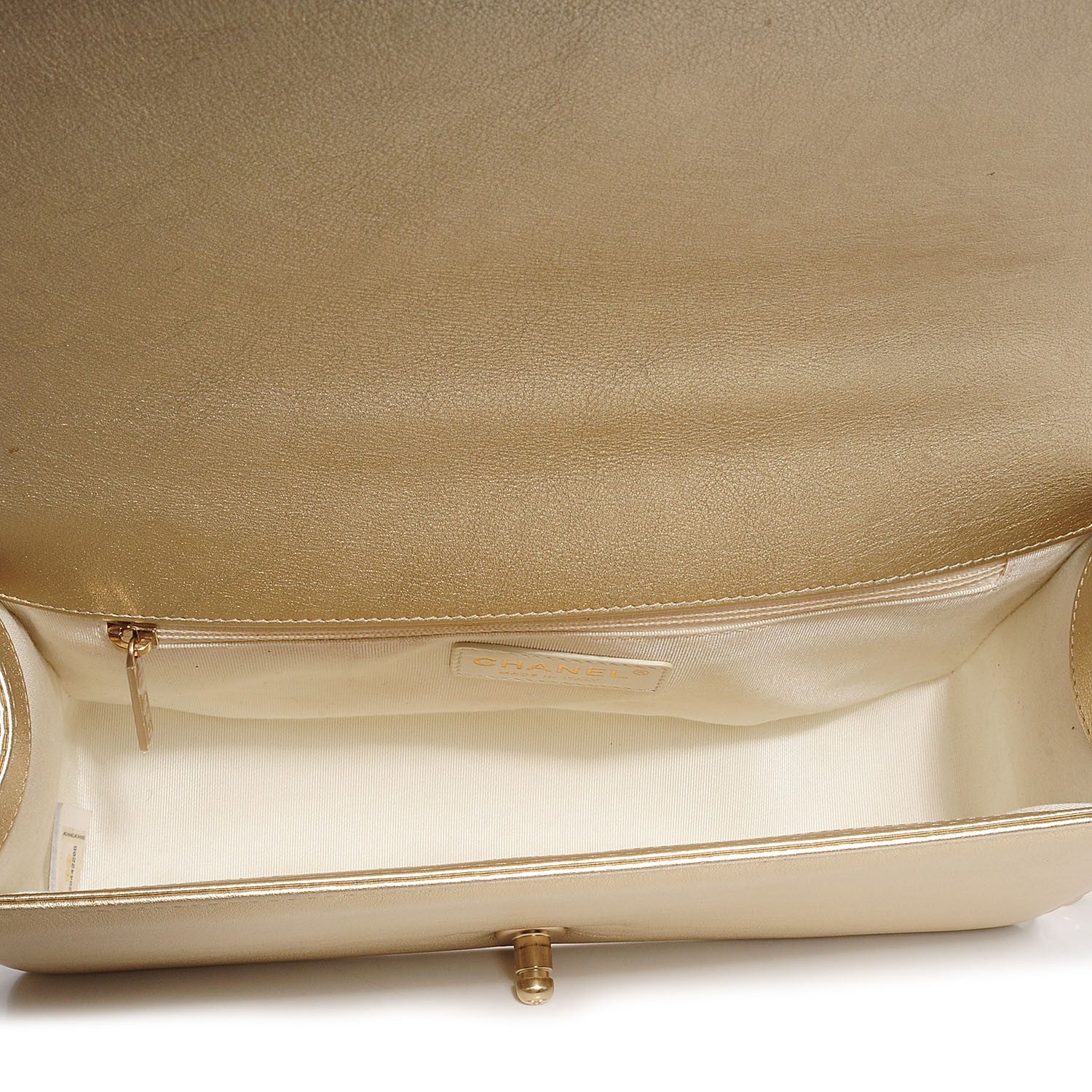 Chanel Lambskin Perforated New Medium Boy Flap Light Gold 7 of 8