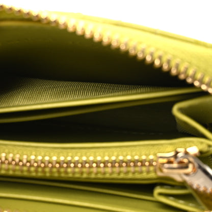 Christian Dior Patent Cannage Small Lady Dior Voyageur Coin Purse Lime 7 of 11