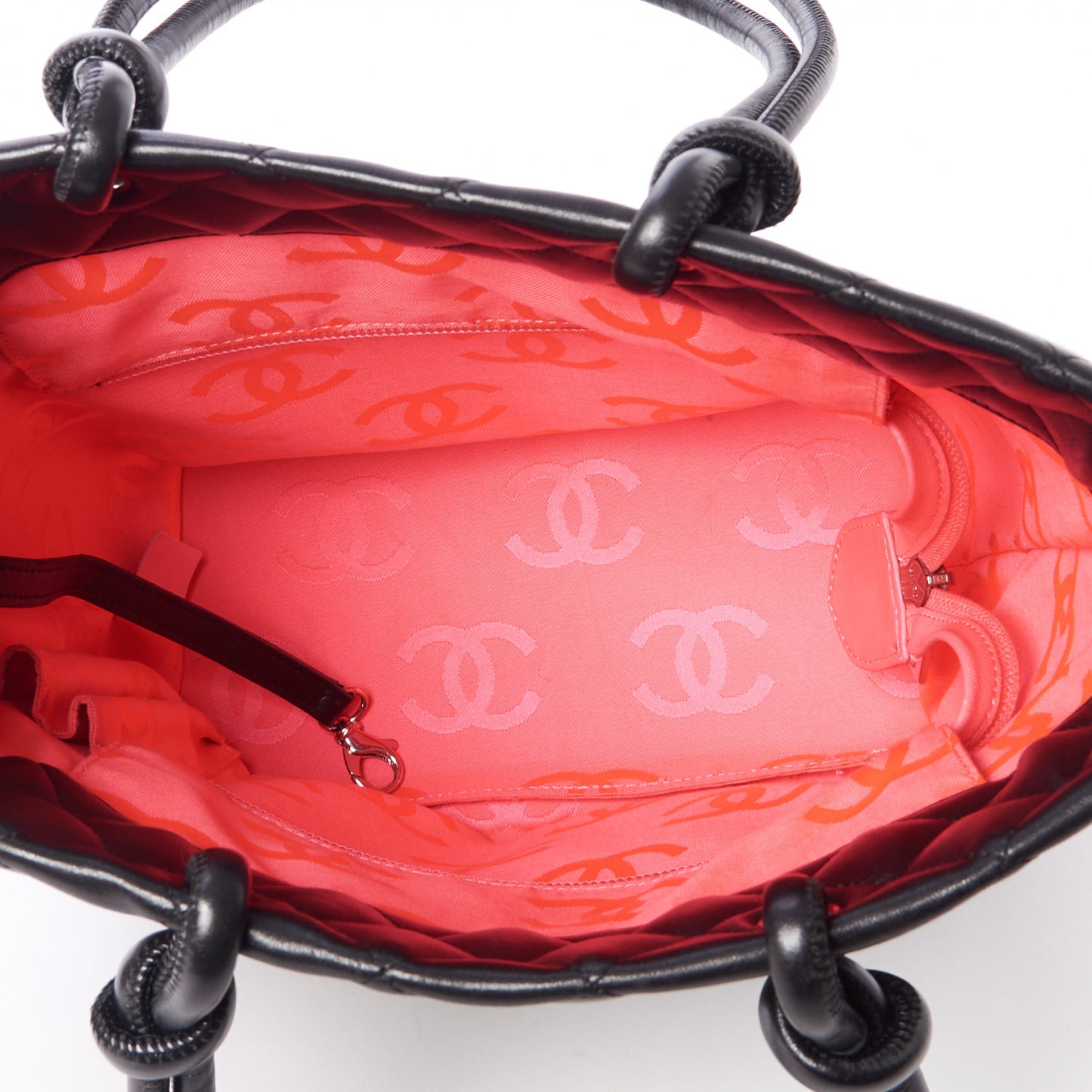 Calfskin Quilted Medium Cambon Tote Black