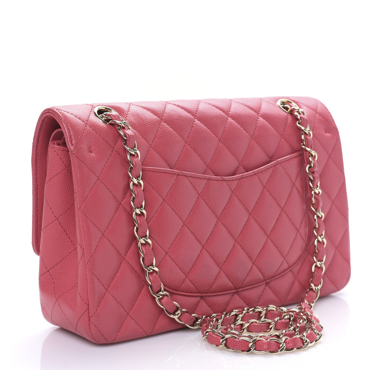Chanel Caviar Quilted Medium Double Flap Dark Pink 3 of 10