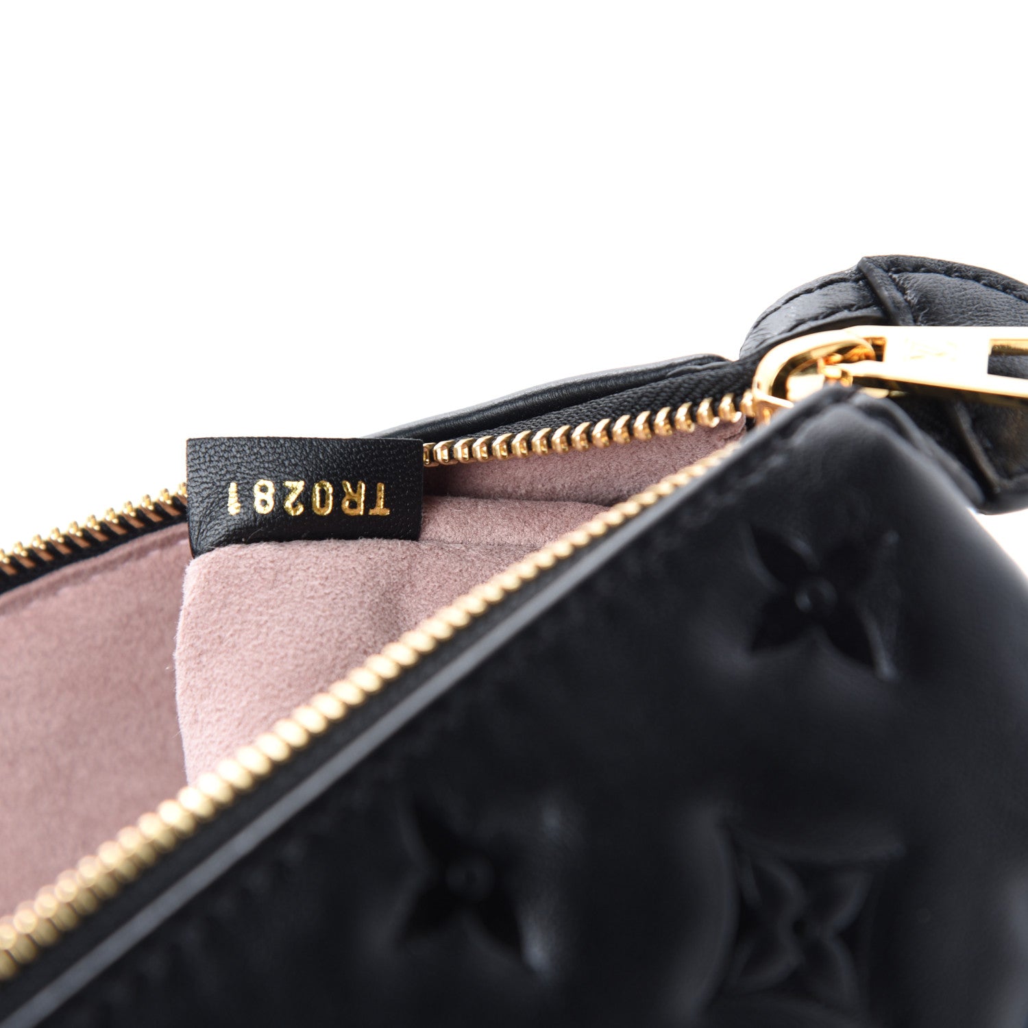 Louis Vuitton Lambskin Embossed Monogram Coussin PM Black 9 of 11