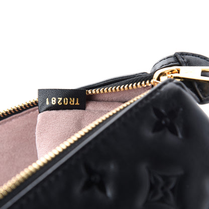 Louis Vuitton Lambskin Embossed Monogram Coussin PM Black 9 of 11